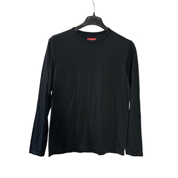 Karbon Mens Long Sleeve T-Shirt L Merino Wool Black Base Layer Made in Canada - Picture 1 of 4